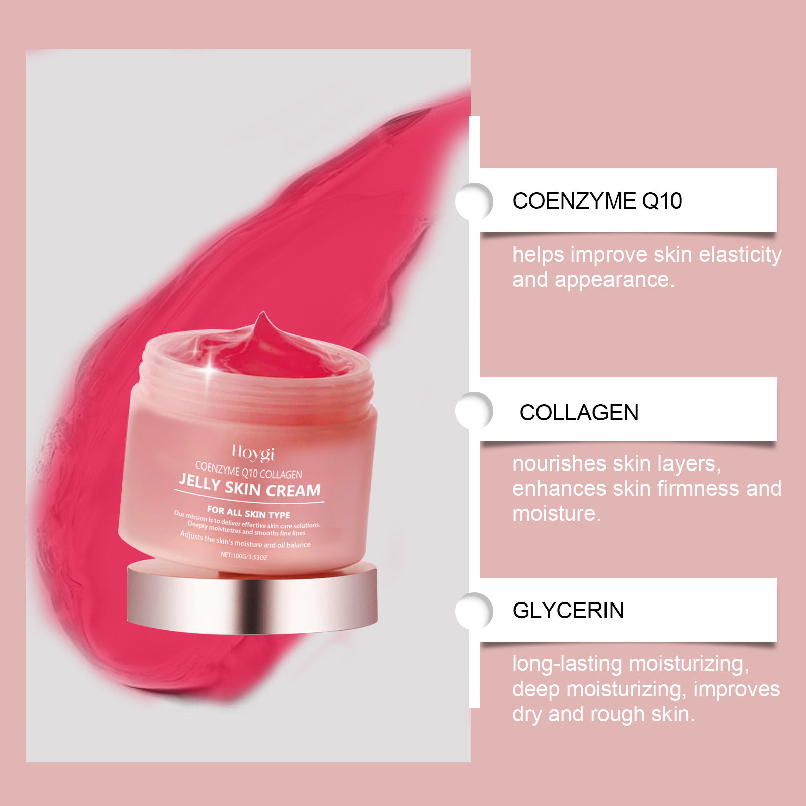 HOYGI Collagen Jelly Face Crea - Coenzyme Q10 Cream 评论和价格
