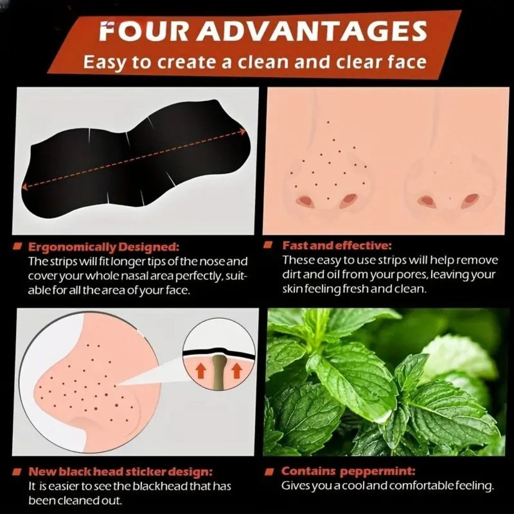 10PCS New Deep Cleaning Nose P - Charcoal Pore Strip 评论和价格